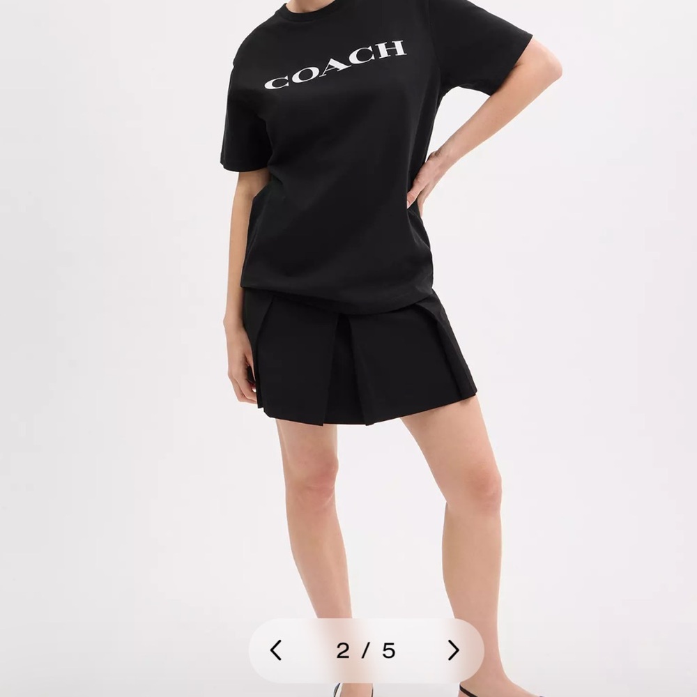 Coach Black Signature T-Shirt in Organic Cotton - Picture 2 of 6